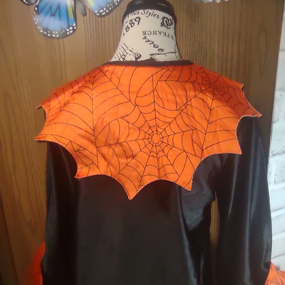 Kids Black and Orange Halloween Costume Dress - Picture 4 of 8